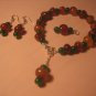 Carnelian/Green Jade set.