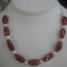 Carnelian/Pearl Necklace