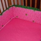 Pink John Deere crib bumper