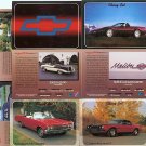 CHEVY CHEVROLET COLLECTOR CAR CARDS SET CAMARO IMPALA CHEVELLE MONTE CARLO BEL AIR