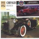 1931 31 1932 32 CHRYSLER DELUXE CD COLLECTOR COLLECTIBLE