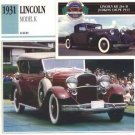 1931 31 LINCOLN MODEL K SPORTS PHAETON COLLECTOR COLLECTIBLE 1931 31 LINCOLN MODEL K SPORTS PHAETON COLLECTOR COLLECTIBLE