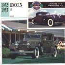 1932 32 1933 33 LINCOLN KB V12 COLLECTOR COLLECTIBLE