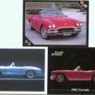 1962 62 CHEVY CHEVROLET CORVETTE VETTE TRADING CARDS