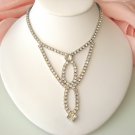 Vintage Silver Tone Rhinestone Necklace