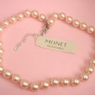 Monet Glass Faux Pearls Necklace