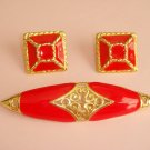 Vintage Brooch And Earrings