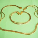 Vintage Avon Two Tone Chain  Necklace & Bracelet Set