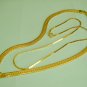 2 Gold Tone Chain Necklaces 1 marked Napier
