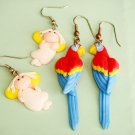 2 Pairs Of Cute Vintage Pierced Earrings