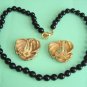Pretty Black Necklace & Earrings