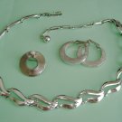 Vtg Silver Tone Lot Necklace,Brooch, & Avon Earrings