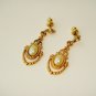 Vintage Pretty Gold Tone Pierced Earrings