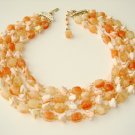 Vintage  4 Strand Necklave Marked Hong Kong