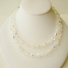 Vintage Two Strand AB Crystal Necklace - Gorgeous