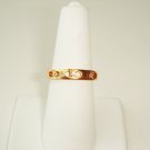 Vintage Avon Gold Tone Ring w Rhinestones Size 7