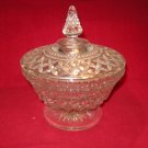Vintage Fire King Wexford Crystal Glass Candy Dish
