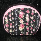 綿のかばん Small Pink & Yellow Roses in Black Coin Bag