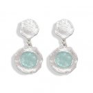 Roman Glass & Textured Silver Earrings