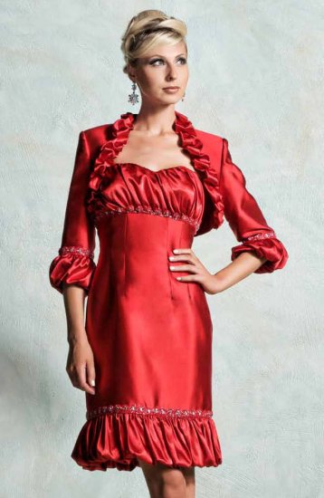 MAC DUGGAL 5316D $398 RED DRESS W/JACKET FREE SHIPPING