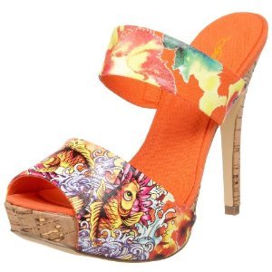 Ed Hardy Women's Robertson Platform Sandals ORANGE $69 FREE SHIPPING