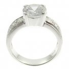 Silver With White CZ Engagement Ring (DRR1431)