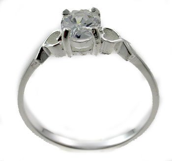 #104. Silver With Created Diamond Ring