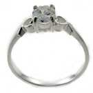#104. Silver With Created Diamond Ring
