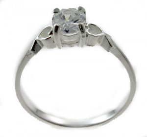 #104. Silver With Created Diamond Ring