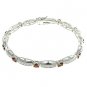 #208.  Created Garnet & Diamond With 925 Silver Bracelet