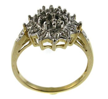 #107. Genuine Diamond 9k Gold Ring