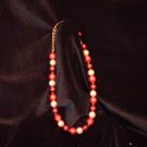 Vintage Cranberry, white, & red beaded choker