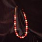 Vintage Cranberry, white, & red beaded choker