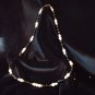Glass BLack & white with Gold beads, long