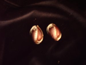 gold & Brown Clip on earrings