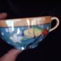 antique Humming Bird Hand Painted Tea Cup & Saucer China Japan