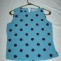 Blue and Black Polka Dotted Sleeveless Blouse