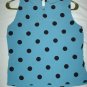 Blue and Black Polka Dotted Sleeveless Blouse