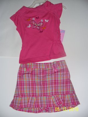 Pink Plaid Skort Set size 4T