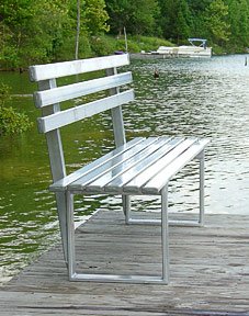 Pro Step Prostep 6 Foot Aluminum Bench For Boat Docks Parks Lawns