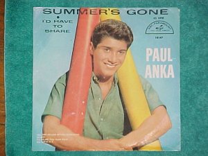 PS ONLY--PAUL ANKA--SUMMER'S GONE--1961--ABC-Par 10147