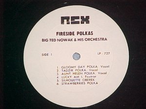 BIG TED NOWAK--FIRESIDE POLKAS--NM/VG++ LP--Rex 727