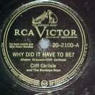 78--CLIFF CARLISLE--WHY DID IT HAVE TO BE?--RCA Victor