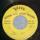 Promo 45--JOHNNY HODGES--WHY ARE YOU BLUE--1962--Verve