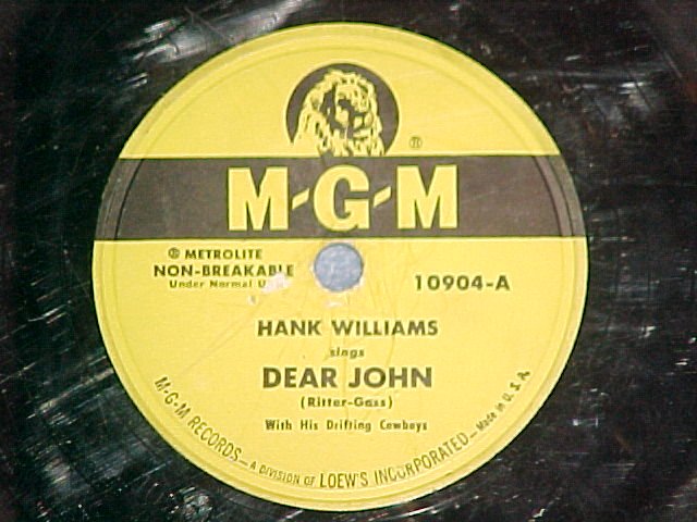 78 Hank Williams Dear Johncoldcold Heart Mgm 10904 