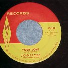 45-JOGETTES-YOUR LOVE/JOHNNY'S COMING HOME-1962-Mar 102