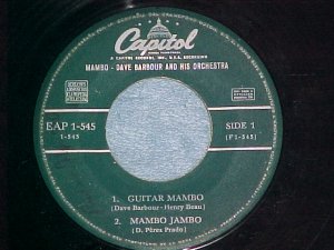 Spain EP--DAVE BARBOUR & ORCH--MAMBO--Capitol EAP-1-545