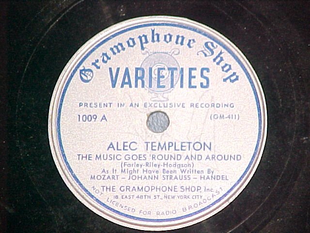 78-ALEC TEMPLETON-c.1935-Gramophone Shop Varieties 1009