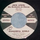 WL Promo 45--JACK LEWIS--WONDERFUL WORLD--1959--VG++