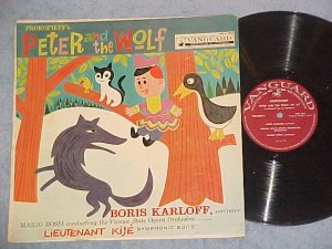 PETER AND THE WOLF-BORIS KARLOFF,narrator-NM/VG 1957 LP